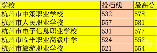 杭州的职高学校分数线是多少的简单介绍
