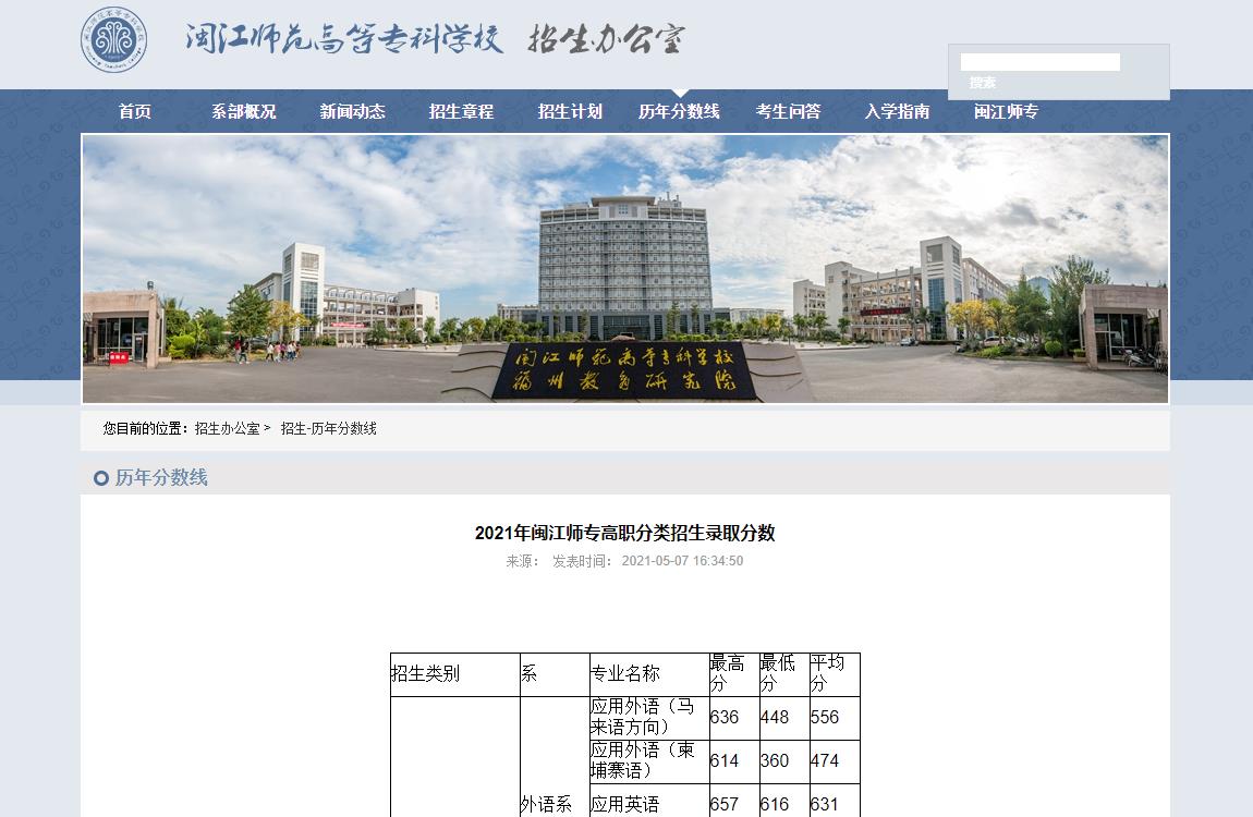 闽江师范专科高等学校(闽江师专官网)